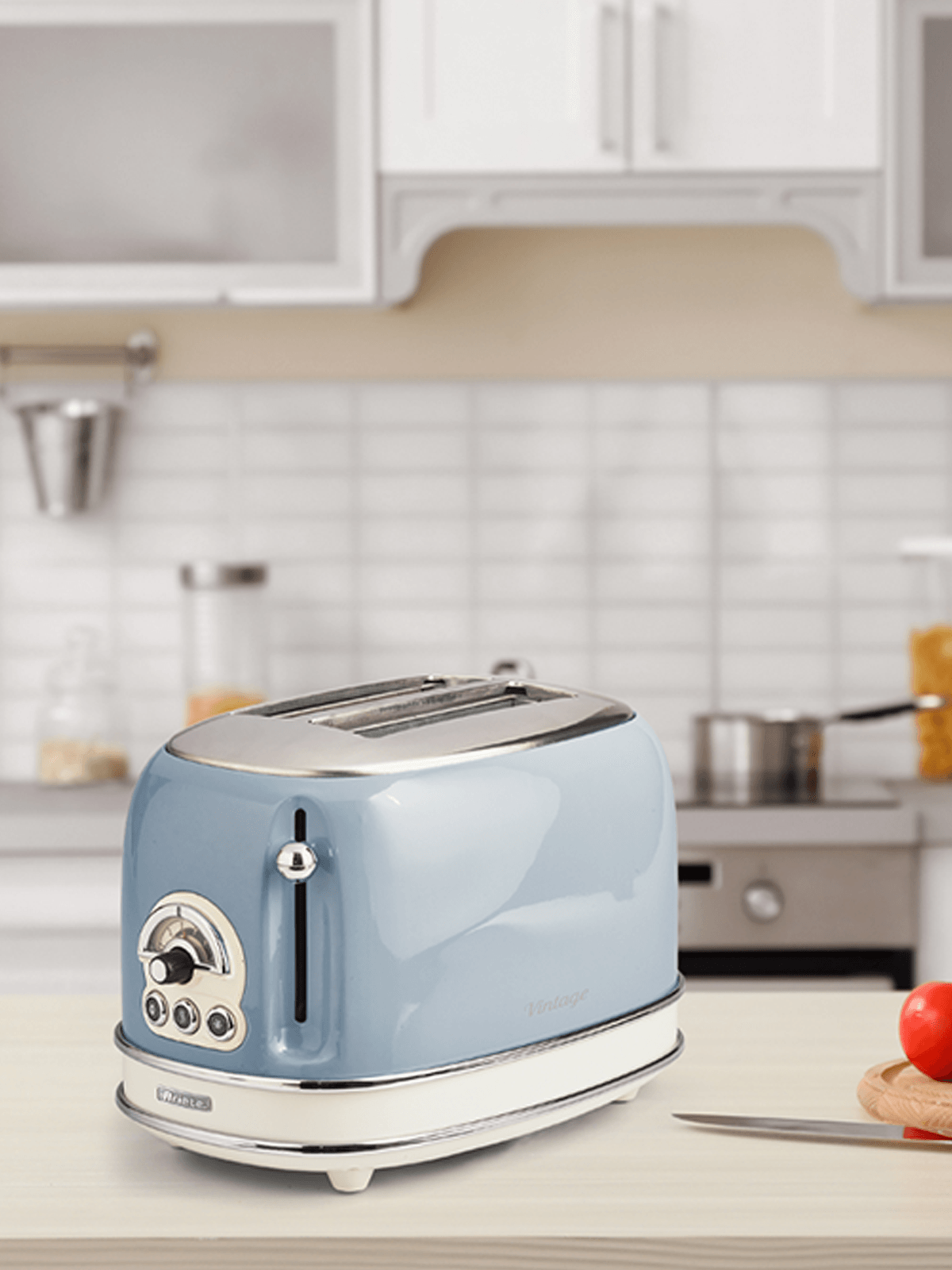 Ariete Vintage 2-Slice Toaster – Blue, Beige & Green