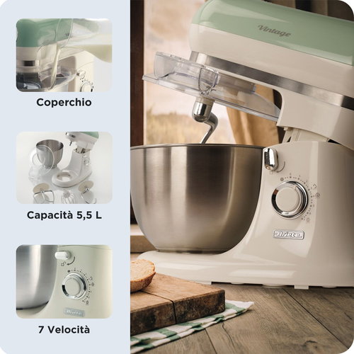 Ariete Vintage Stand Mixer – Blue, Beige & Green