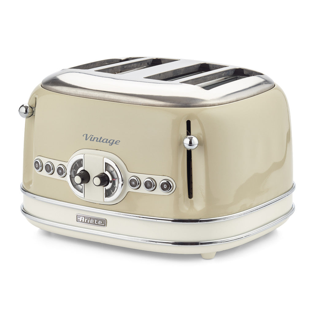 Ariete Vintage 4-Slice Toaster – Blue, Beige & Green