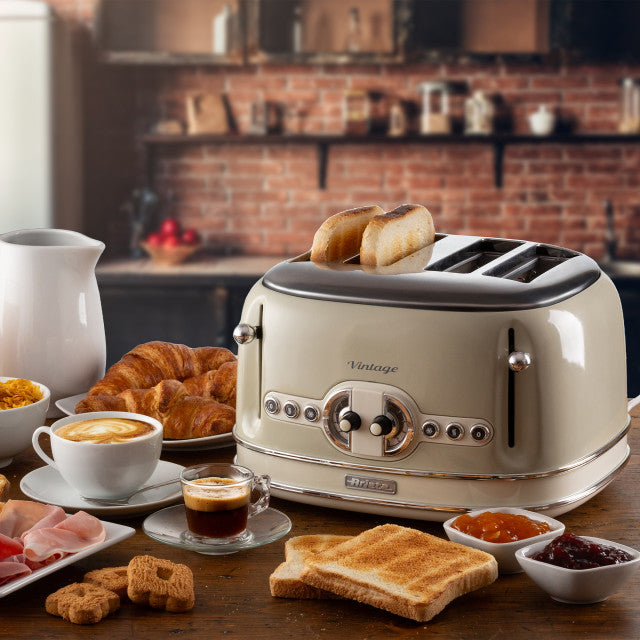 Ariete Vintage 4-Slice Toaster – Blue, Beige & Green