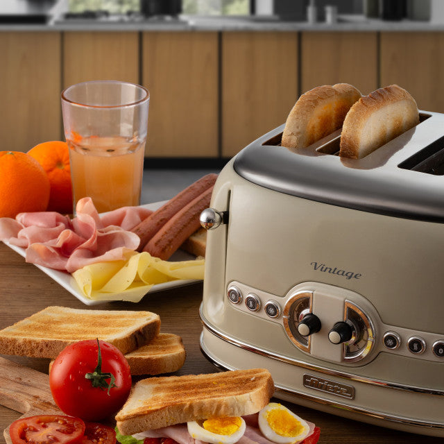 Ariete Vintage 4-Slice Toaster – Blue, Beige & Green
