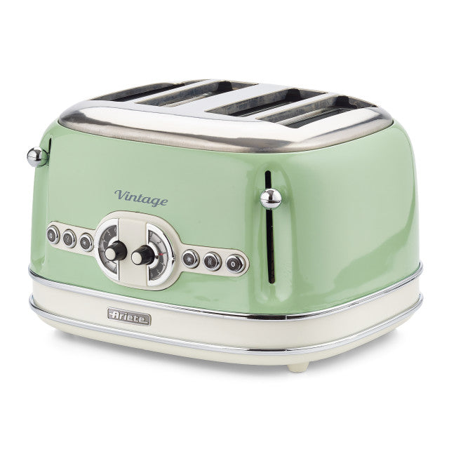 Ariete Vintage 4-Slice Toaster – Blue, Beige & Green