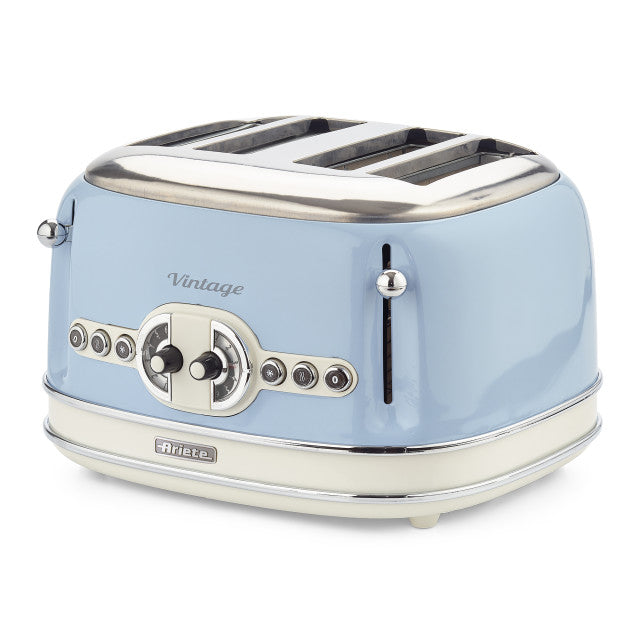 Ariete Vintage 4-Slice Toaster – Blue, Beige & Green