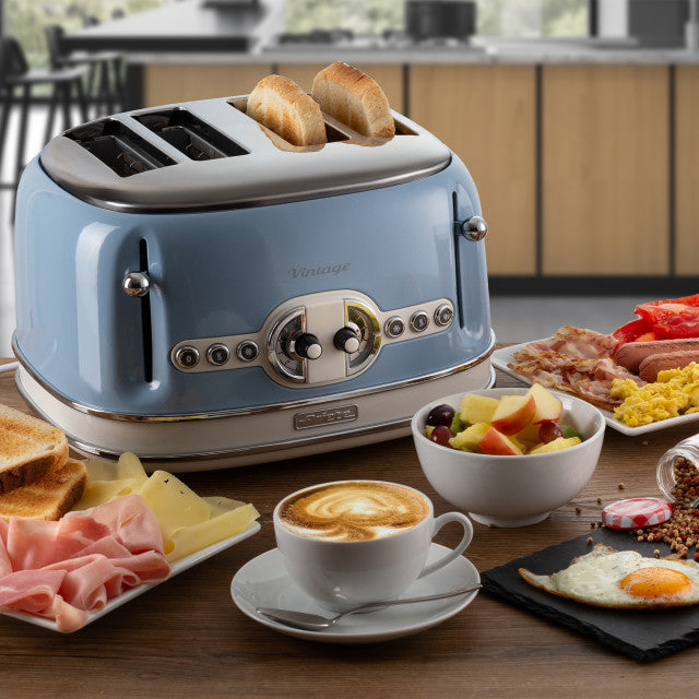 Ariete Vintage 4-Slice Toaster – Blue, Beige & Green