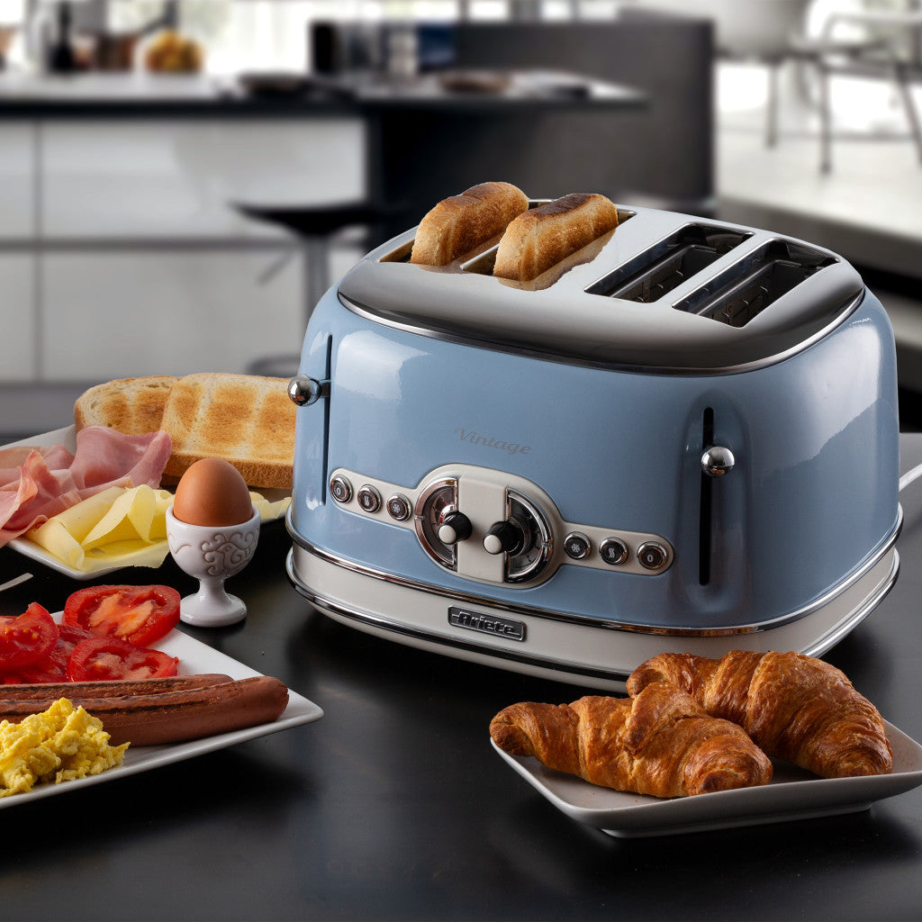 Ariete Vintage 4-Slice Toaster – Blue, Beige & Green