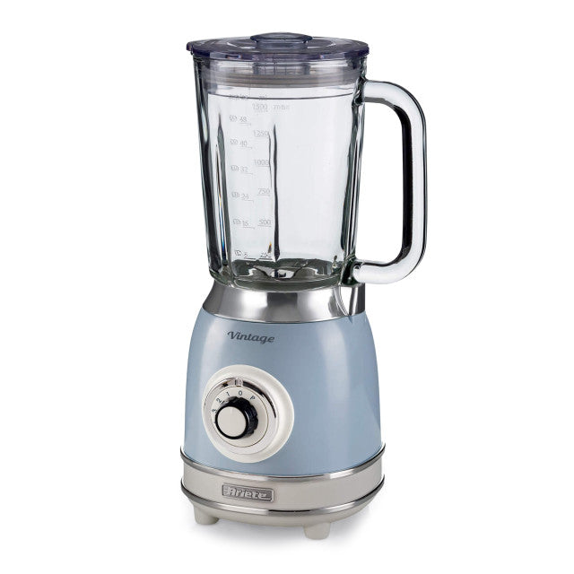 Ariete Vintage Glass Blender 1000W – Blue, Beige & Green