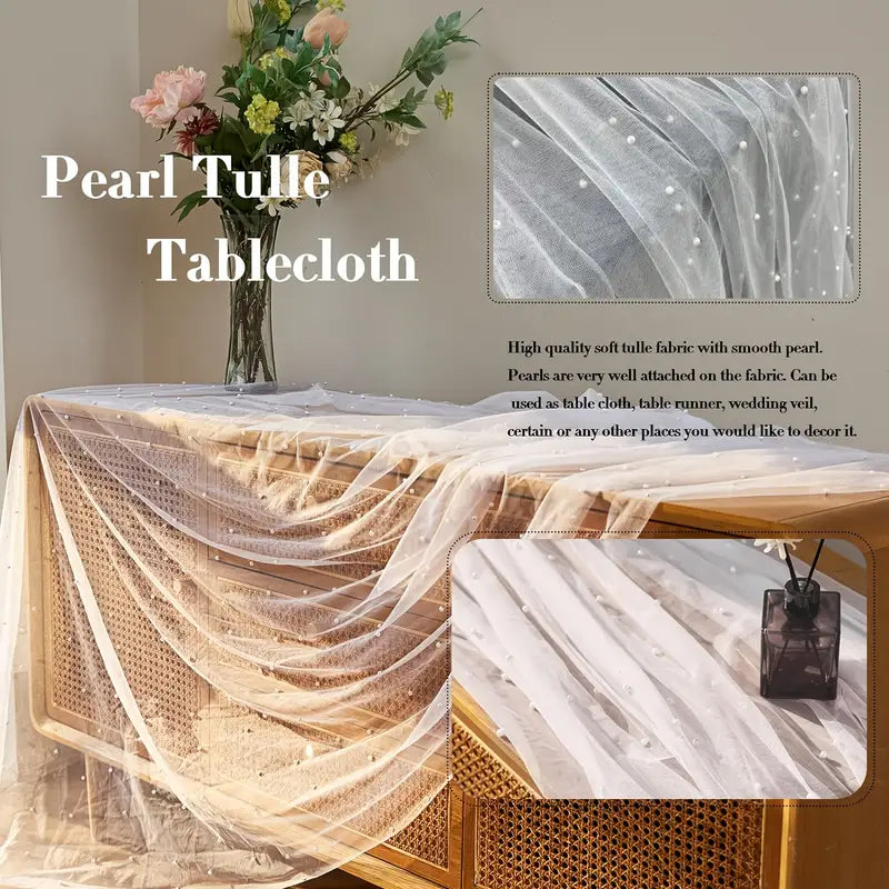 White Pearl Extra Long Table Runner