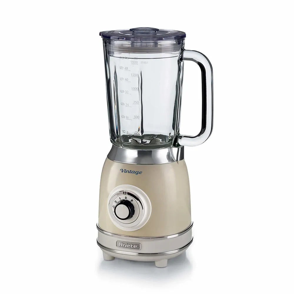 Ariete Vintage Glass Blender 1000W – Blue, Beige & Green