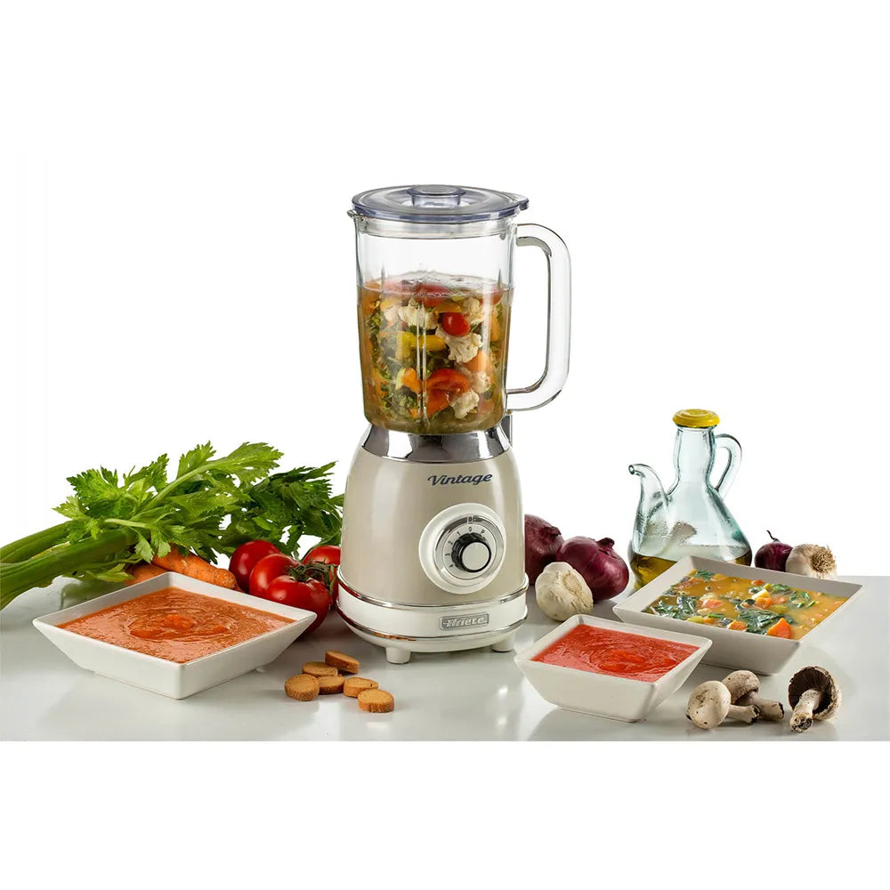 Ariete Vintage Glass Blender 1000W – Blue, Beige & Green