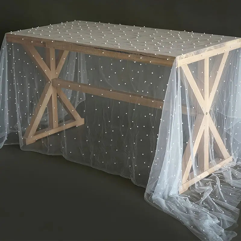 White Pearl Extra Long Table Runner