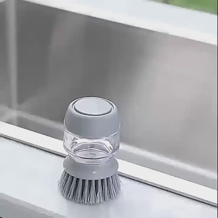 2 Piece Soap Dispensing Pot Cleaning Brush Set
